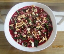 Raw blood soup