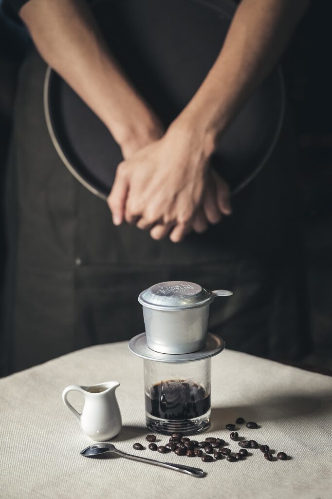 Vietnamese coffee in black